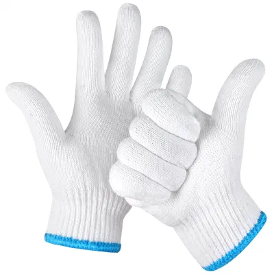 Cina Commercio all&prime;ingrosso calibro 10/7gauge sicurezza/lavoro/costruzione Prezzo industriale/di lavoro protezione mani Guantes Bianco Guanti in maglia di cotone