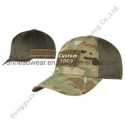 Logo personalizzato Gorras Baseball Magic Sticker Camo Mesh di alta qualità Cappelli tattici con cappuccio
