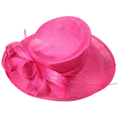 Ladies Vacation Outdoor Hats Wholesale Sinamay Straw Church Derby Wedding Cappello da festa