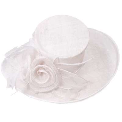 Ladies Vacation Outdoor Hats Wholesale Sinamay Straw Church Derby Wedding Cappello da festa