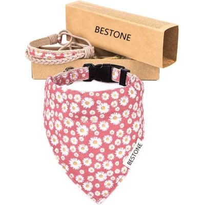 All&prime;ingrosso disegno personalizzato Flower Daisy stampato Cotton Puppy cane gatto Collare Bandana