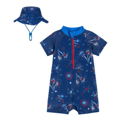 Cappello a secchio blu reversibile Shark - Bambino/ragazzo con protezione UV