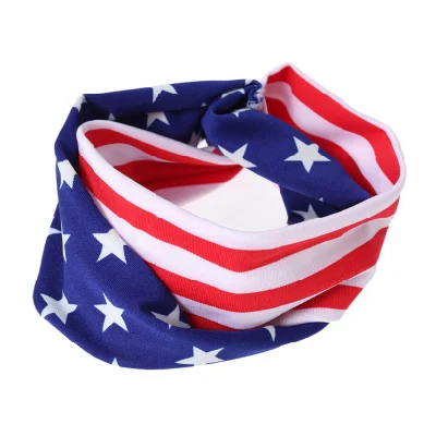 Testa banda tubolare multifunzionale con testa a testa a tubo senza cuciture American Country Flag Cuffia americana Bandiera Bandana