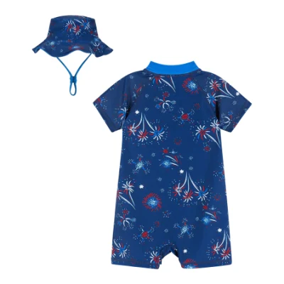 Cappello a secchio blu reversibile Shark - Bambino/ragazzo con protezione UV