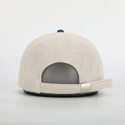 Cappello da baseball Corduroy regolabile a due tonalità e 6 pannelli OEM Custom, Gorras liscio curvo, cappello Corduroy con logo ricamo