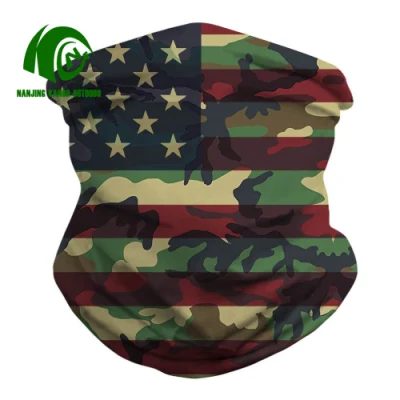 KANGO Latest Custom Logo Print collo cuffia fazzoletto sport Outdoor Sciarpa a bandana tubolare con testa antiusura