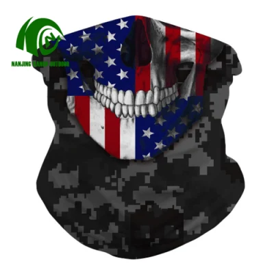 KANGO Latest Custom Logo Print collo cuffia fazzoletto sport Outdoor Sciarpa a bandana tubolare con testa antiusura