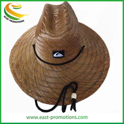 Commercio all&prime;ingrosso Naturale erba tessuto largo brim Lifeguard pesca Giardino giardiniere Cappello di paglia Sun