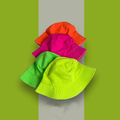 Cappello a secchiello pieghevole in cotone con cappello lavato OEM bianco personalizzato Cappelli benna
