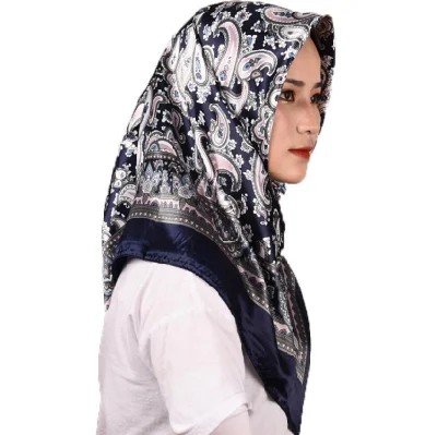 Sciarpa di seta Paisley Bandana per capelli di moda quadrato donna Sciarpa Sciarpe satinata NeckerChief seta