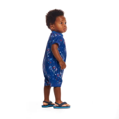 Cappello a secchio blu reversibile Shark - Bambino/ragazzo con protezione UV