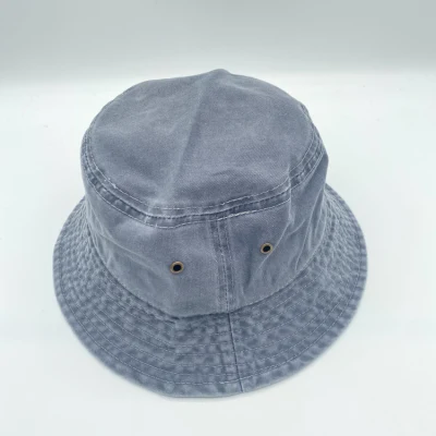 Vendita all&prime;ingrosso Unisex Outdoor colore regolabile lavato donna cappellino personalizzato in cotone Cappelli a secchio per pescatori pieghevoli