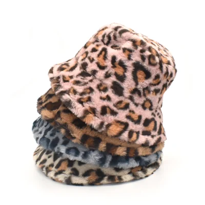 Autunno e Inverno stampa leopardo Pescatore cappello femmina spesso Plush Cappello caldo