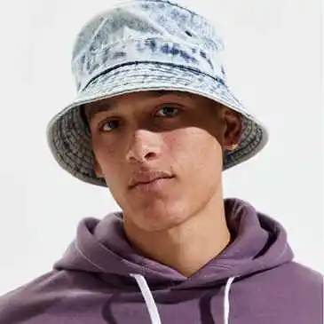 Cappello a secchiello da uomo resistente e lavabile in denim Cool