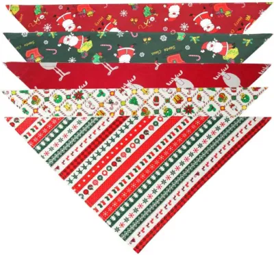 Natale cane Triangolo Bibs Bandana Santa modello Sciarpa fazzoletto testa Sciarpe Natale parti Costume forniture