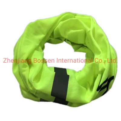 Motocicletta a strisce riflettenti ad alta visibilità con logo personalizzato OEM, giallo fluorescente Biker Running senza cuciture cuffia a collo tubolare Bandanas