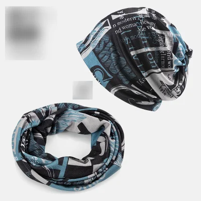 Hat Lady Primavera e Autunno Tino stile Hollow Outdoor Cycling Sciarpa Hat Stampa Bib Bib Dual Use pile Baotou Cappello