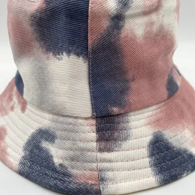 Confortevole pescatore in cotone tie dye con stampa estiva Unisex a due lati Cappello a secchio per cappello
