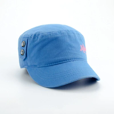 Cappellino militare di moda con ricamo Flat Top in cotone stile militare Cappello sportivo con polivaletti e fascia elastica