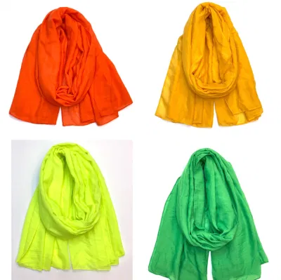 Sciarpa in chiffon solido in chiffon sciolto cotone donna