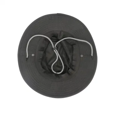 Berretto impermeabile Boonie esterno ventilato di alta qualità, toppa in gomma personalizzata Cappello a cucchiaio con corda rimovibile