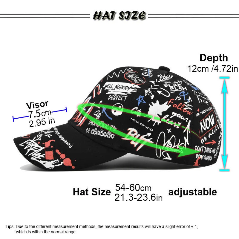 Fashion Graffiti Print Sports Hats Caps Outdoor Trendy Cap Baseball Caps