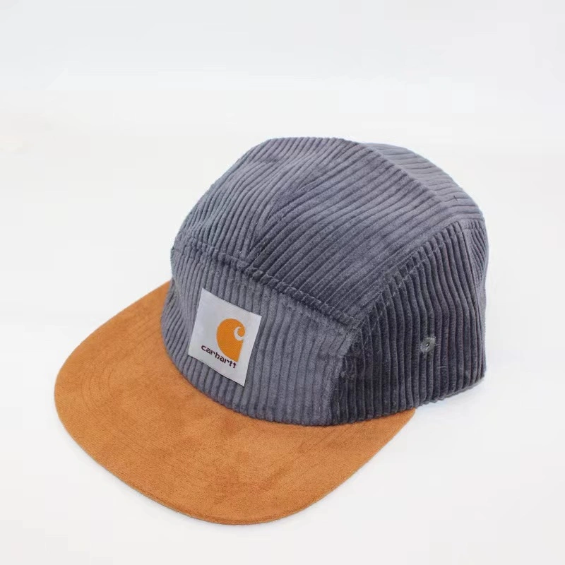 Embroidery High Quality Corduroy Snapback Cap with Custom Logo Unstructured Suede Hat