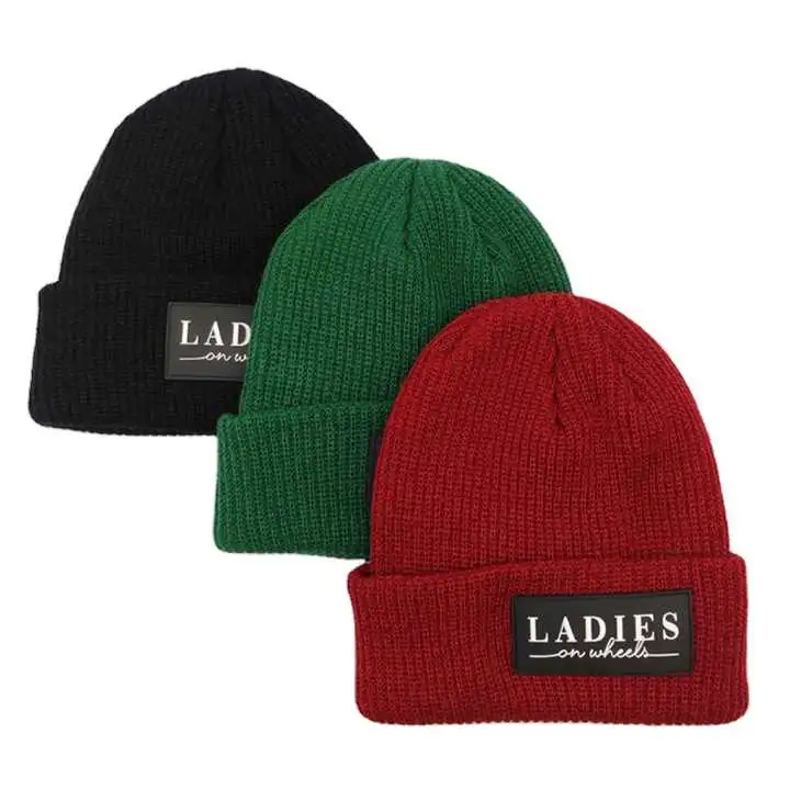 High Quality Bucket Hat Winter Hats Knitted Cap Leather Patch Beanie Hats