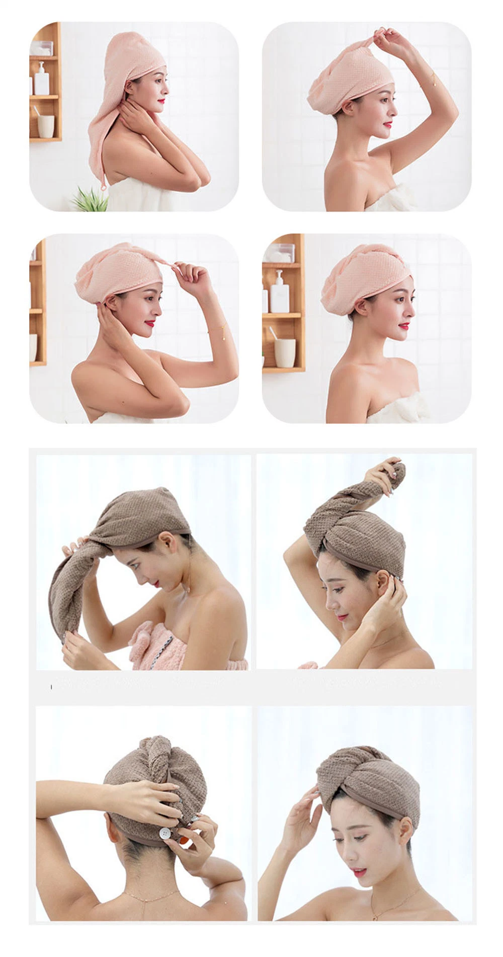 Quick Dry Soft Magic Microfiber Wrap Hair Turban Curly Hair Shower Towel