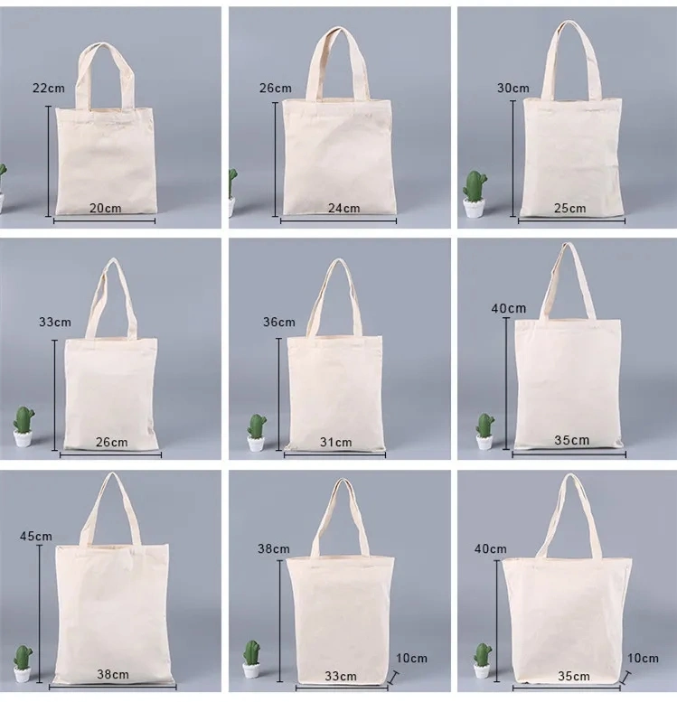 Custom Logo Printed Eco Friendly Large Plain Reusable Organic Shopping Tote Bag Cotton Canvas Bag with Pocket