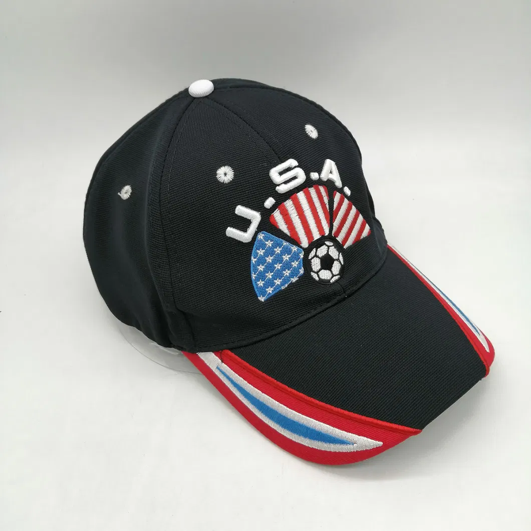 High Quality Custom 6 Panel Baseball Cap Hat with 3D Embroidery Logo Elastic Closure BSCI Factory