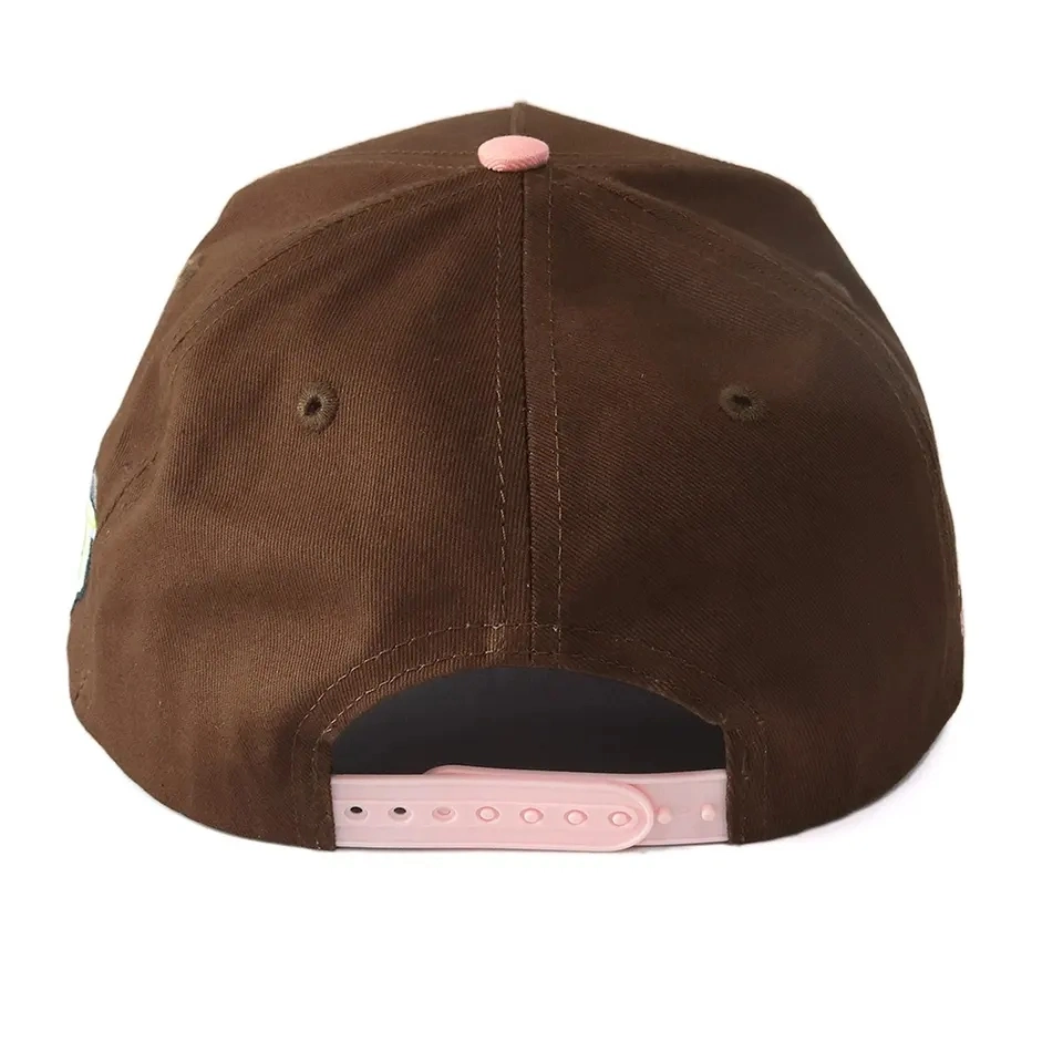 Customized Fashion Personalized Custom Contrast Colors Design Caps Summer Pink Brown Two-Tone Colour a Frame 5 Panel High Profile Baseball Hats