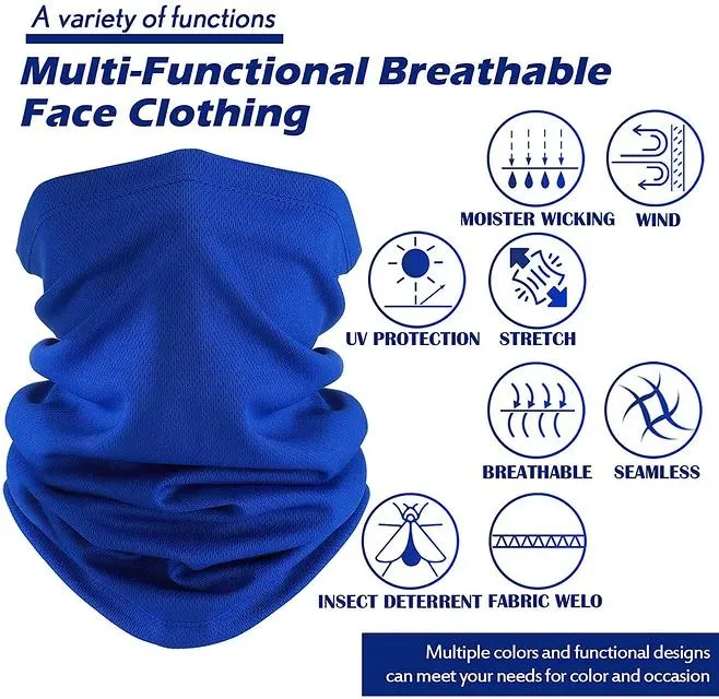 Summer Face Cover UV Protection Neck Gaiter Scarf Comfortable Adjustable Sunscreen Tube Bandana