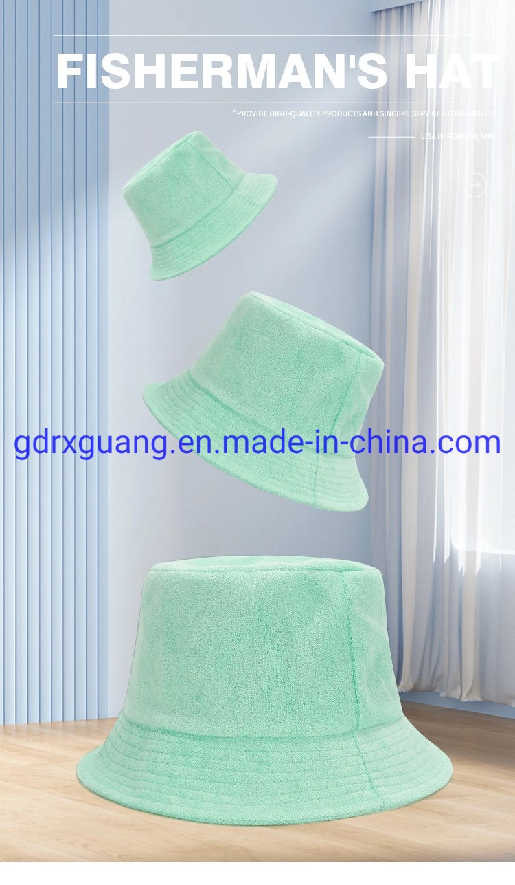 Quality Blank Terry Towel Cotton Fisherman Bucket Hats for Women Men