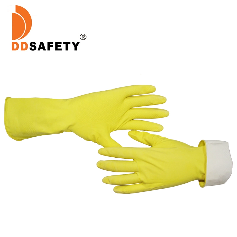 Custom Women Anti Slip Reusable Kitchen Dish Dishwashing Latex Rubber Gloves Luvas Guantes CE 2121 for Household Cleaning, Gardening, Utility Work