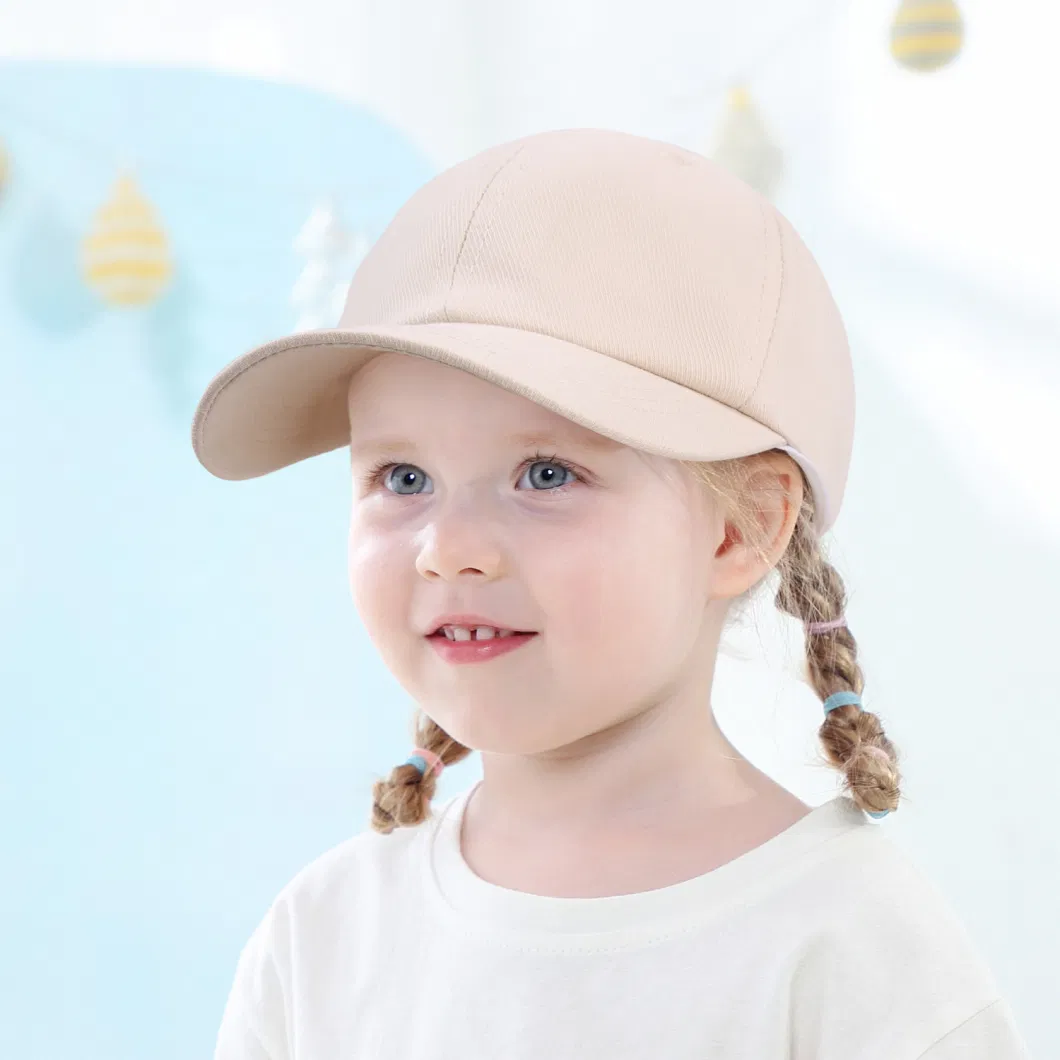 Wholesale Fashion Baby Children Kid Casual Sun Cap Adjustable Cotton Solid Color Baseball Cap with Custom Logo