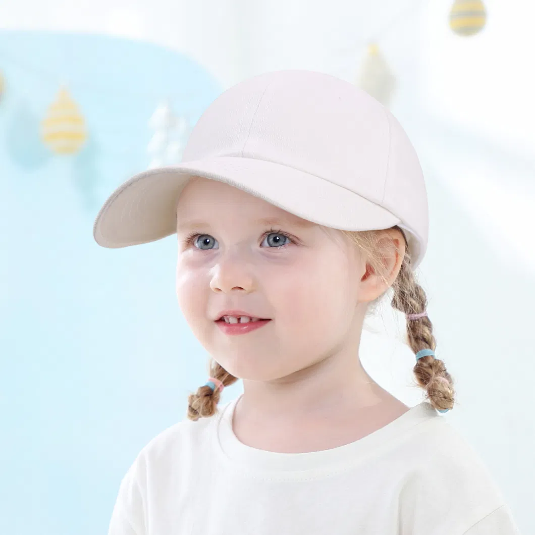 Wholesale Fashion Baby Children Kid Casual Sun Cap Adjustable Cotton Solid Color Baseball Cap with Custom Logo