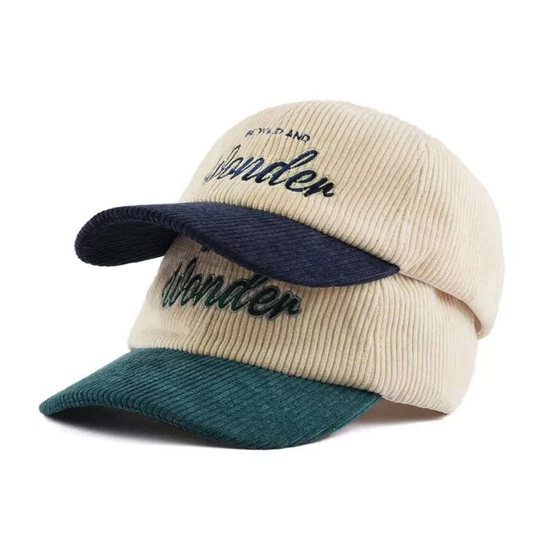 Custom Embroidery Logo 6 Panel Corduroy Hat