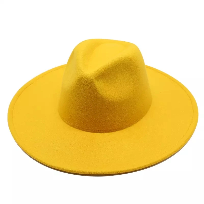 High Quality Fashion Colorful Flat Felt Fedora Hat