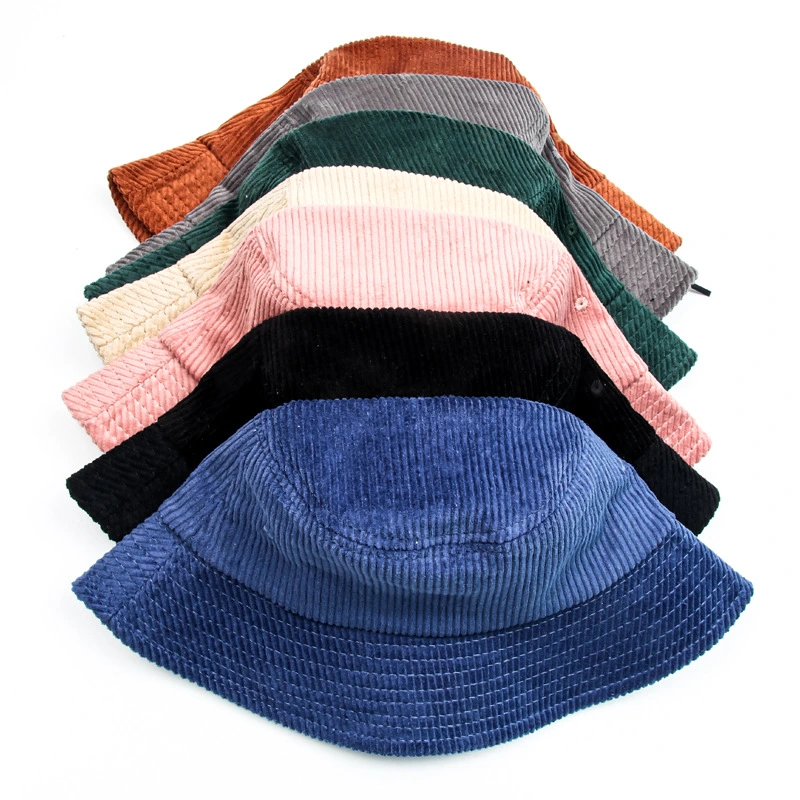 Customized Logo Spring and Autumn Pure Color Corduroy Unisex Fisherman Hat