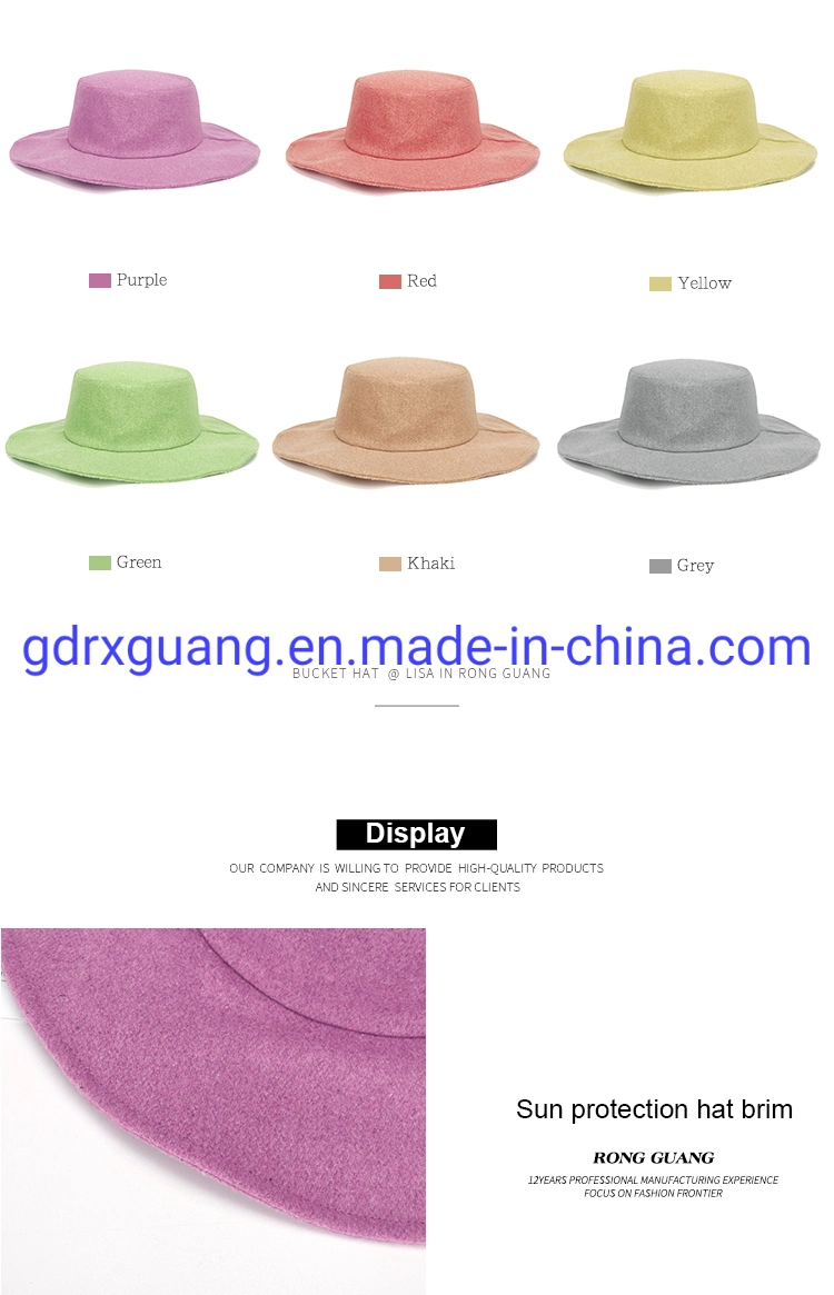 Wholesale Customized Wool Fedora Bucket Hats for Women Men