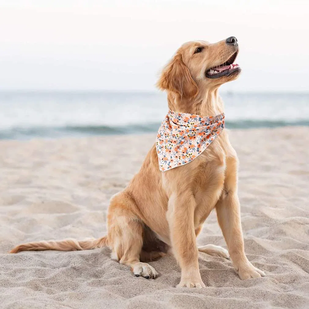 Dog Bandanas Floral Dog Scarf Washable Kerchief Bibs Bandana Accessories for Medium Large Dogs Pet