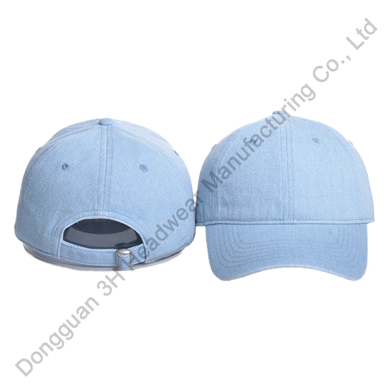 Wholesale Curved Brim 6 Panel Plain Denim Distressed Baseball Caps Custom Blank Vintage Cotton Washed Dad Hats