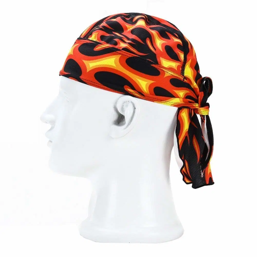Wicking Adjustable Cycling Bandana Skull Cap Beanie for Outdoor Running Double Dry Head Wrap Headband Sweatband