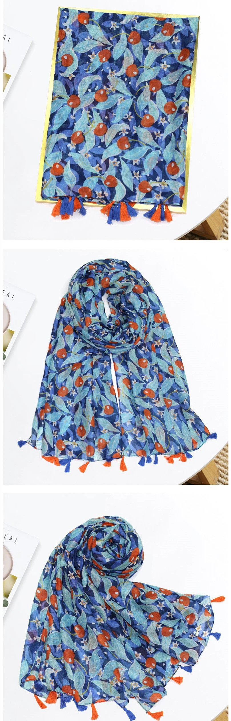 Ladies Fashion Accessories Soft Hand Feel Neckerchief Lightweight Poly Silk Scarves Muslim Hijab Head Scarf for Women