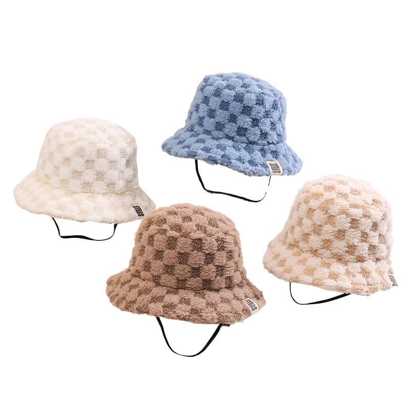 Wholesale Manufacturer Custom Winter Terry Children Warm Bucket Hat Fisherman Hat for Cold Weather