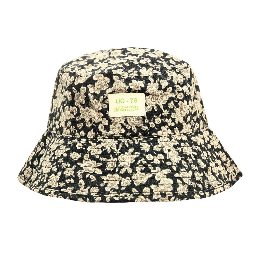 Outdoor Custom Polyester Print Flower Fisherman Bucket Hat with Private Label