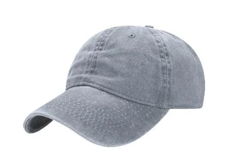 High Quality Personalized Custom Logo Materials Washed Distressed 100% Cotton Denim 6 Panel Embroidered Dad Hat Sports Baseball Cap