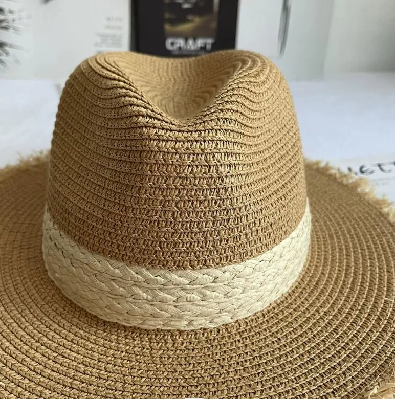 Straw Hat, Fur-Trimmed Straw Hat, Gentleman&prime;s Hat, Top Hat, Sun Visor, Beach Straw Hat