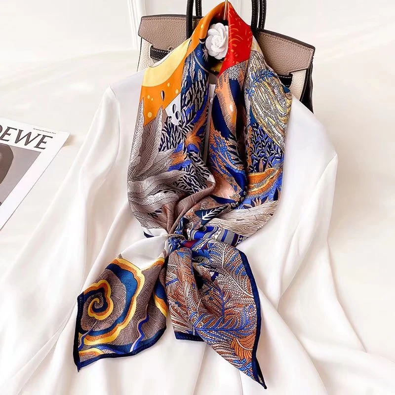 Ladies Fashion 100% Mulberry Silk Custom Digital Printing Scarf